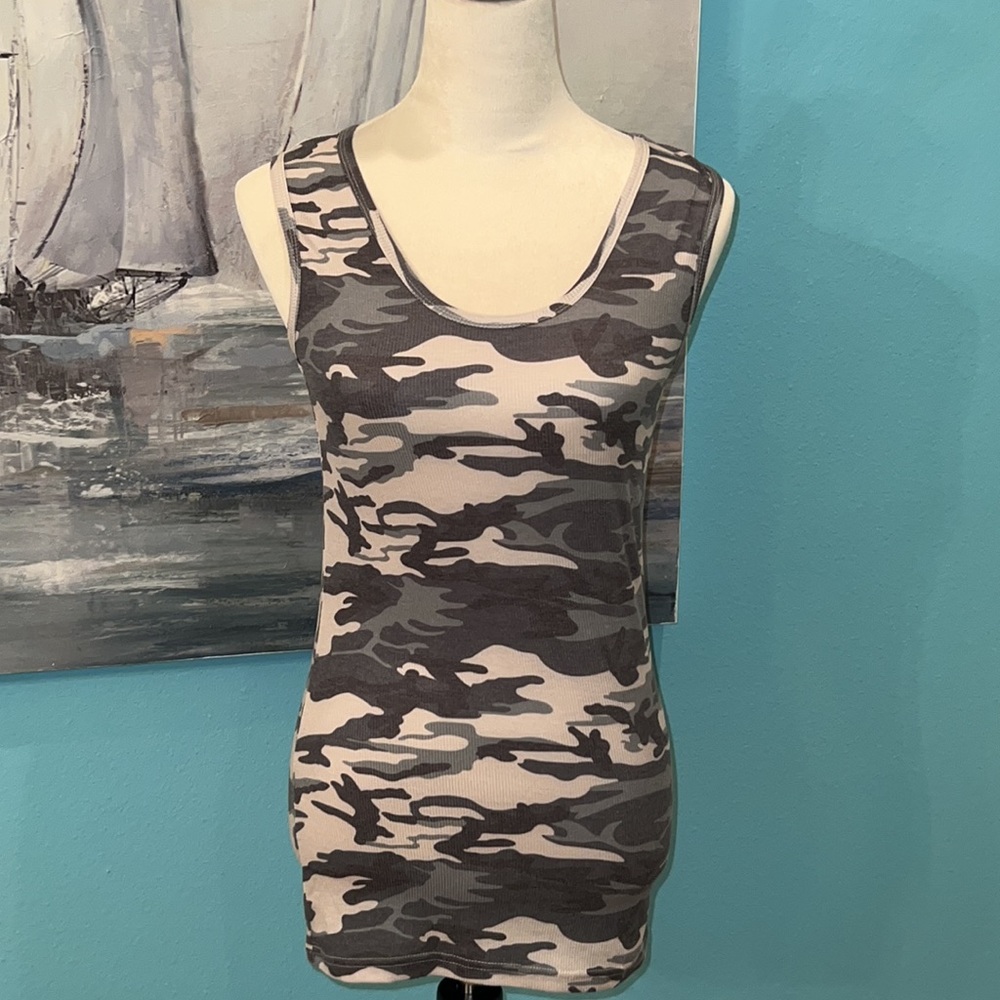 EUC Camouflage Ribbed Tank, Small